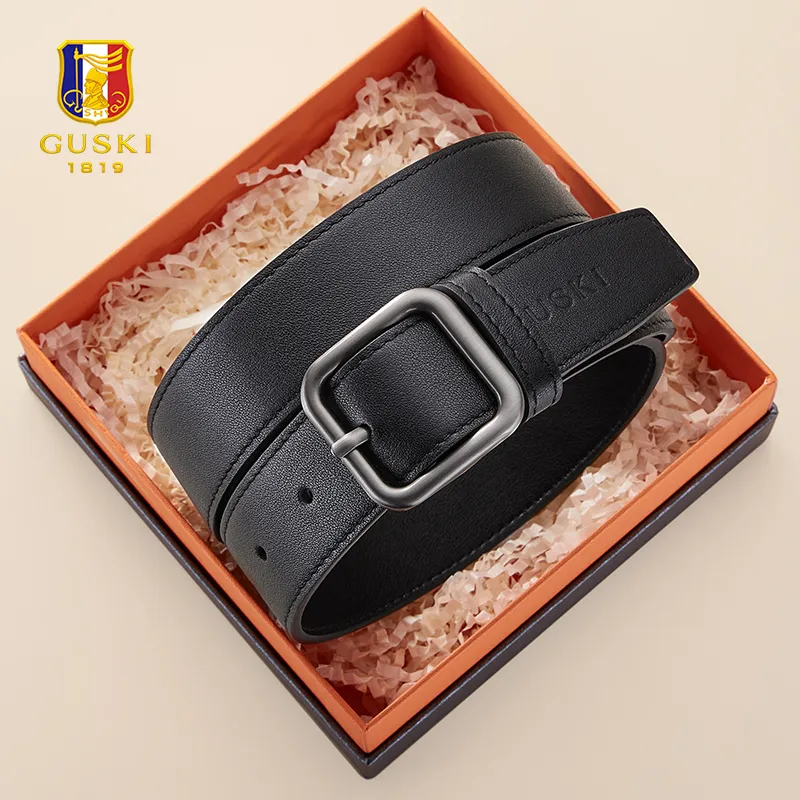 GUSKI Top Grain Cow Leather Leather Belts Women's 3.2cm-1