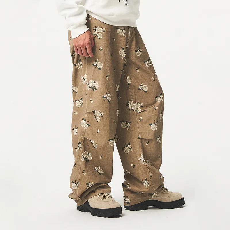 EMPTY REFERENCE Casual Pants Unisex Coffee-3
