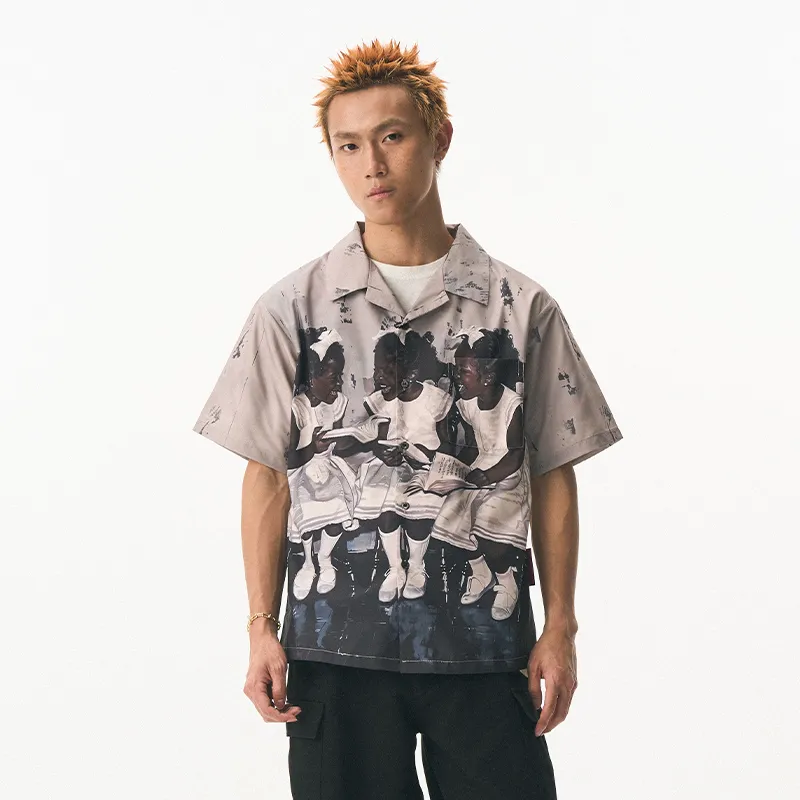 EMPTY REFERENCE x REVERSE IRONY Shirt Unisex Gray-2