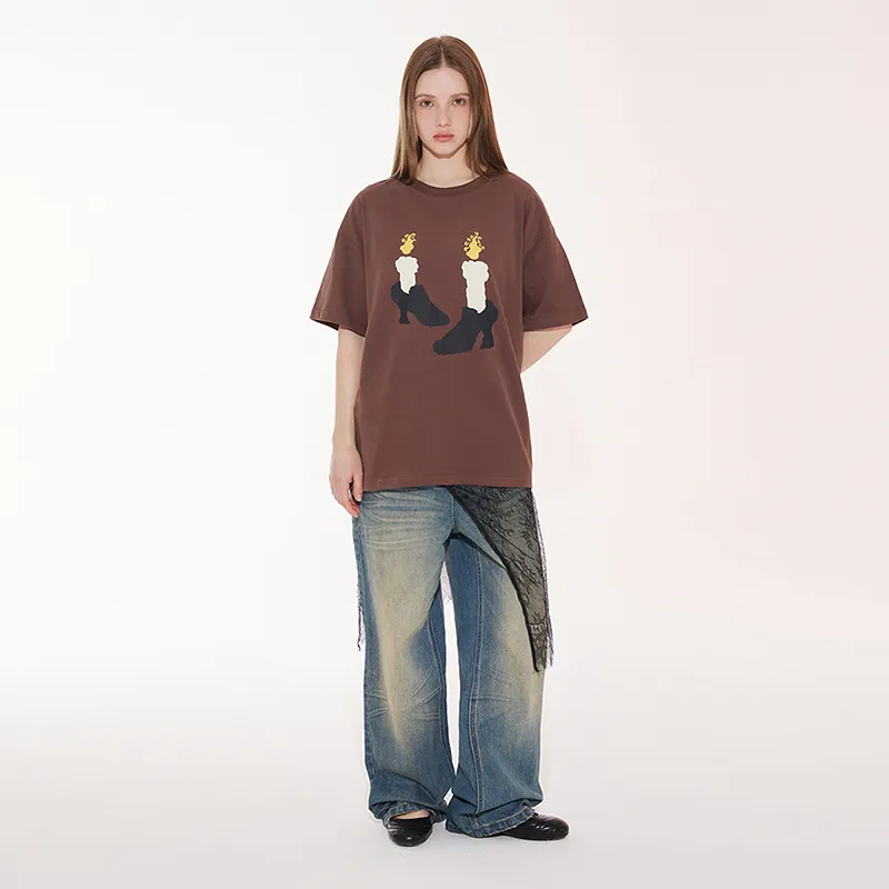 EMPTY REFERENCE Short Sleeved T Shirts Unisex Brown-2
