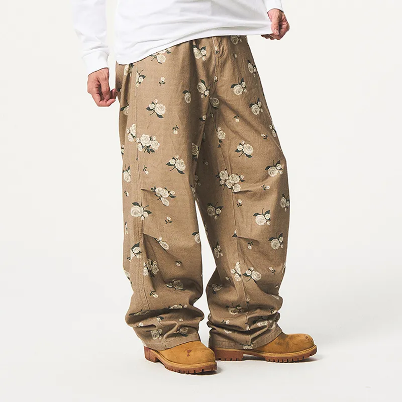 EMPTY REFERENCE Casual Pants Unisex Coffee-2