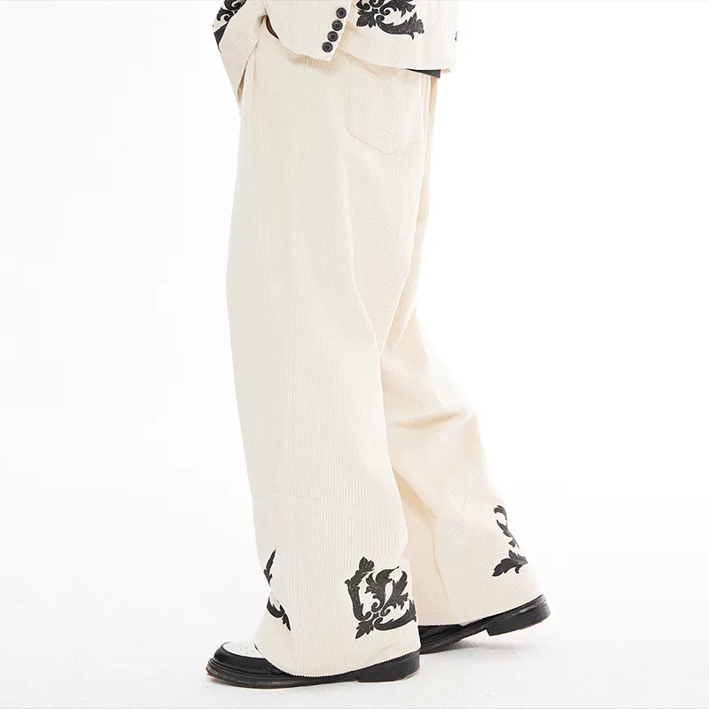 EMPTY REFERENCE Casual Pants Unisex Beige-3