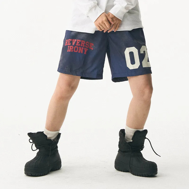 EMPTY REFERENCE x REVERSE IRONY Casual Shorts Unisex Blue-4