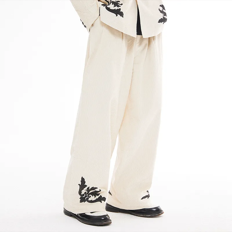 EMPTY REFERENCE Casual Pants Unisex Beige-5