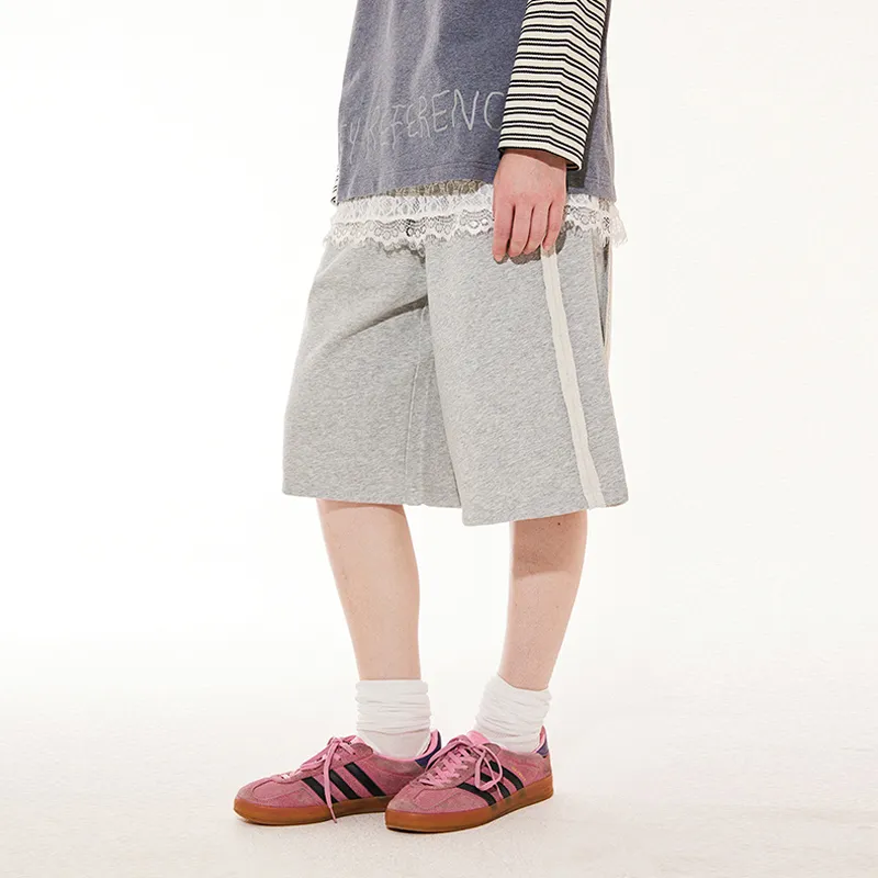 EMPTY REFERENCE Casual Shorts Unisex Gray-4