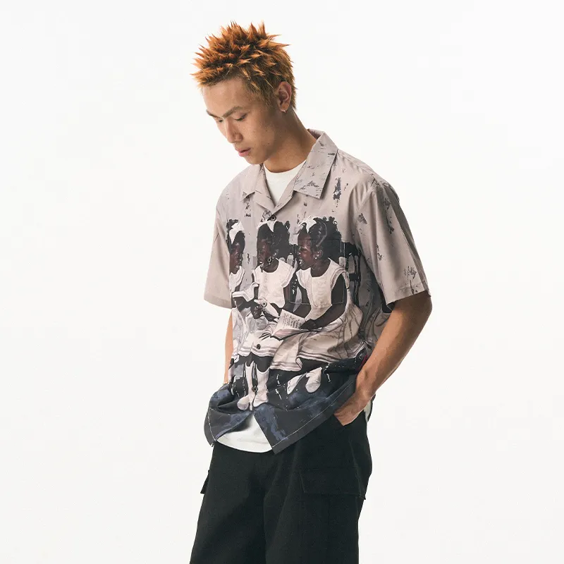 EMPTY REFERENCE x REVERSE IRONY Shirt Unisex Gray-5