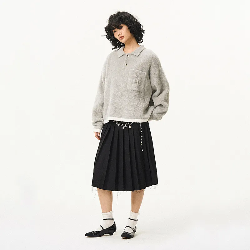EMPTY REFERENCE Sweater Unisex Gray-5