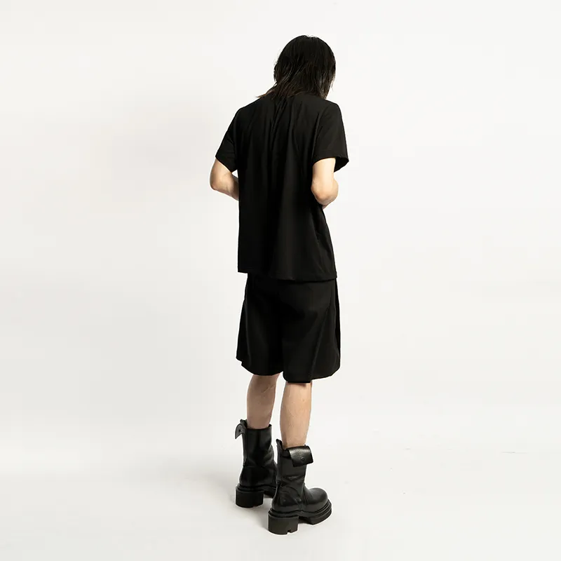 EMPTY REFERENCE x STUBBORN VISION Casual Shorts Unisex Black-3