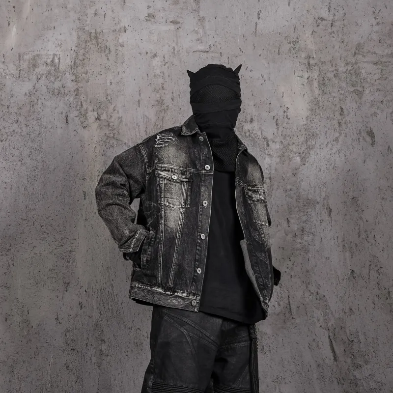 UNDERWATER Denim Jacket Unisex Dusty Black-2