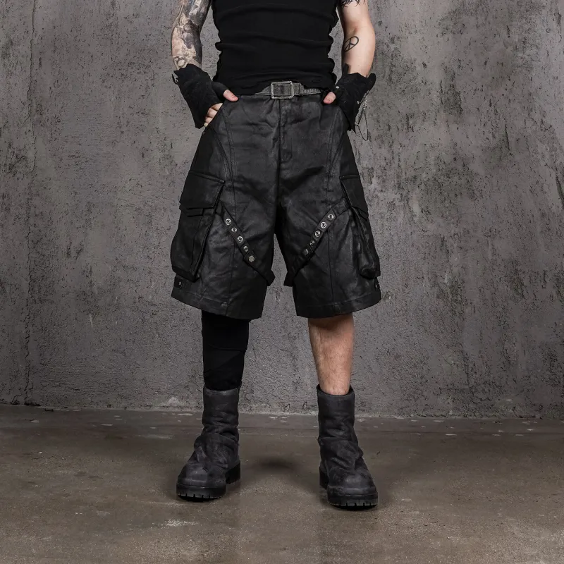 UNDERWATER Cargo Shorts Unisex Wax Black-3