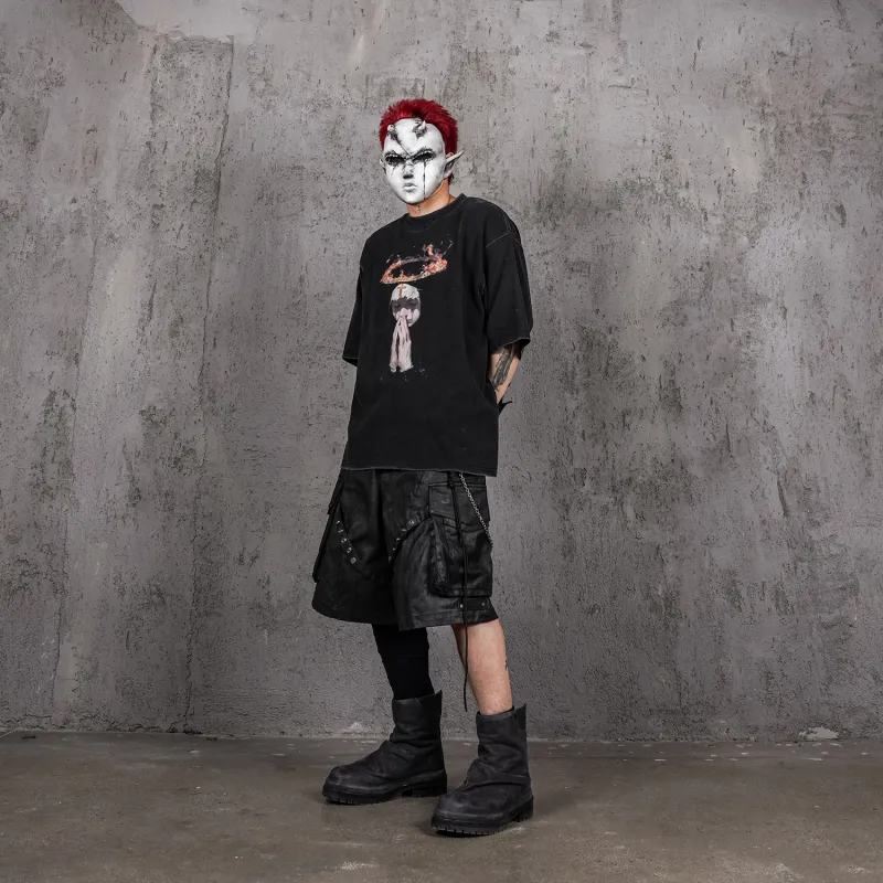 UNDERWATER T Shirt Unisex Sand Wash Black-4