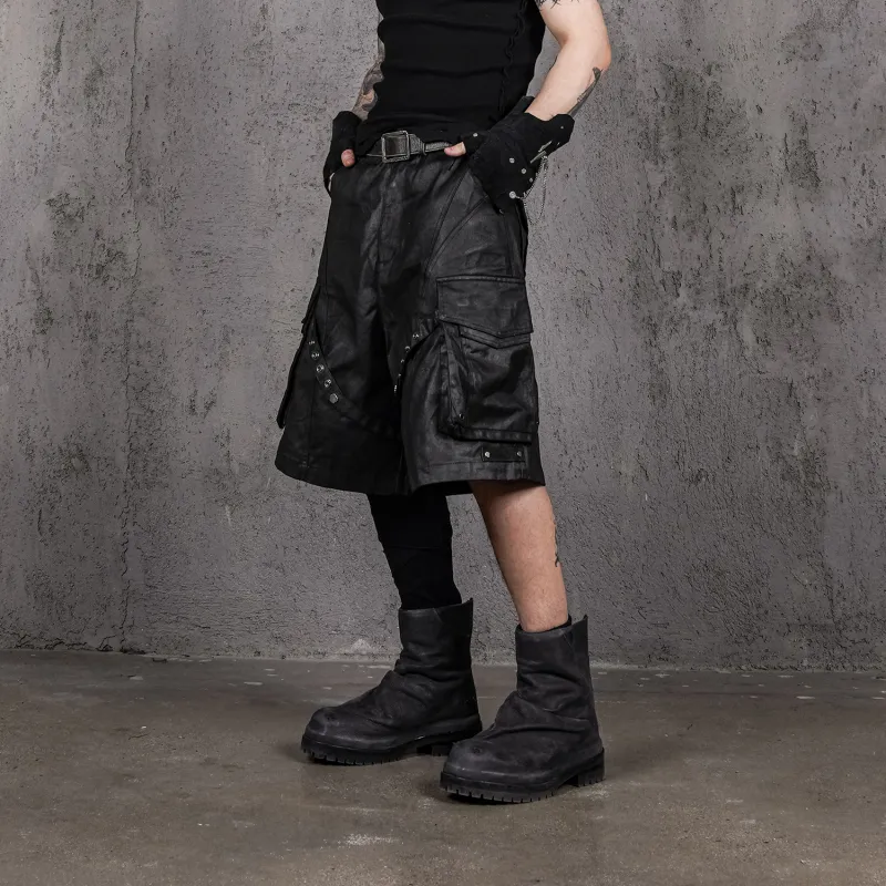 UNDERWATER Cargo Shorts Unisex Wax Black-2