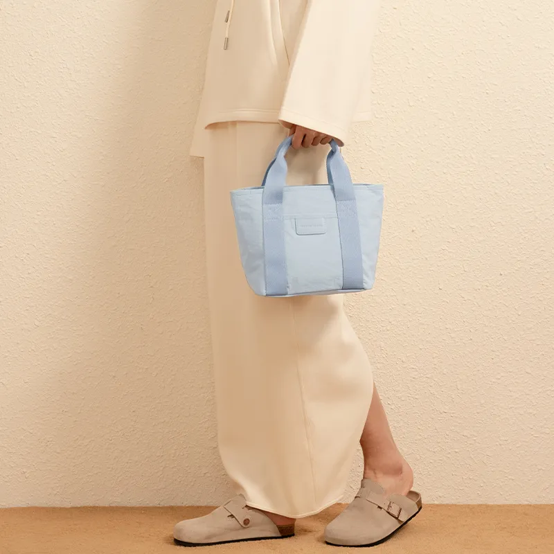VANESSA HOGAN Fabric Tote Bag Shopping Bag Handbag Women's Black/Ecru/Light Blue/Yellow-8