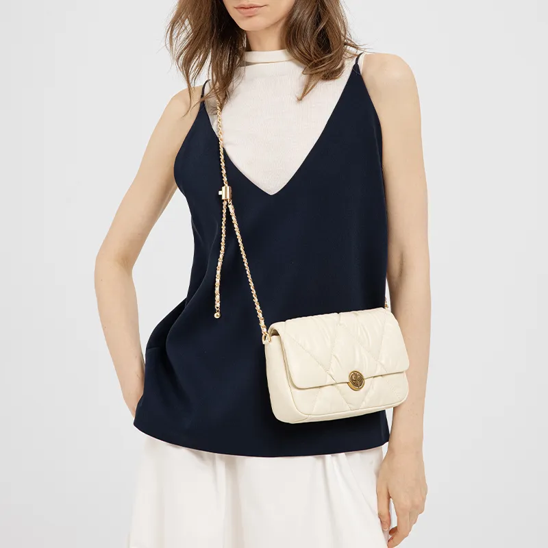 VANESSA HOGAN Top Grain Cow Leather Shoulder Bag, Crossbody Bag Regular Women's Multicolor-8