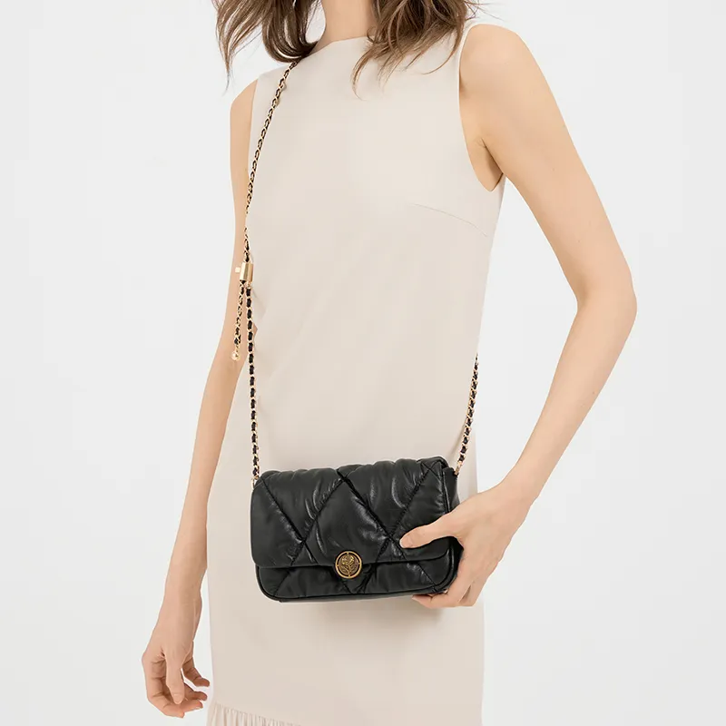 VANESSA HOGAN Top Grain Cow Leather Shoulder Bag, Crossbody Bag Regular Women's Multicolor-1