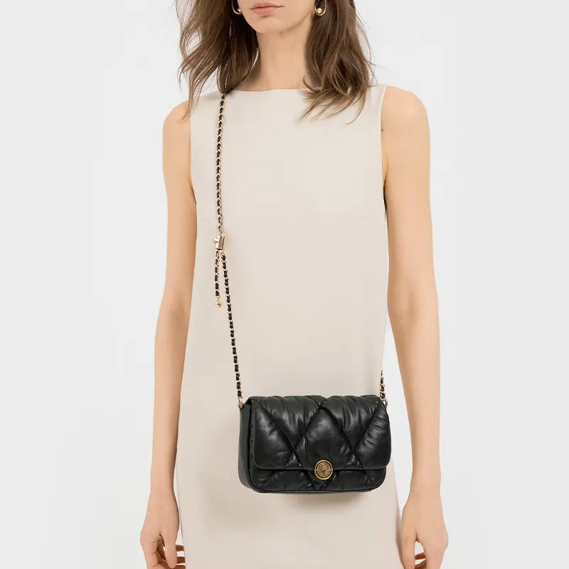 VANESSA HOGAN Top Grain Cow Leather Shoulder Bag, Crossbody Bag Regular Women's Multicolor-3