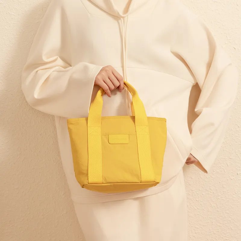 VANESSA HOGAN Fabric Tote Bag Shopping Bag Handbag Women's Black/Ecru/Light Blue/Yellow-12
