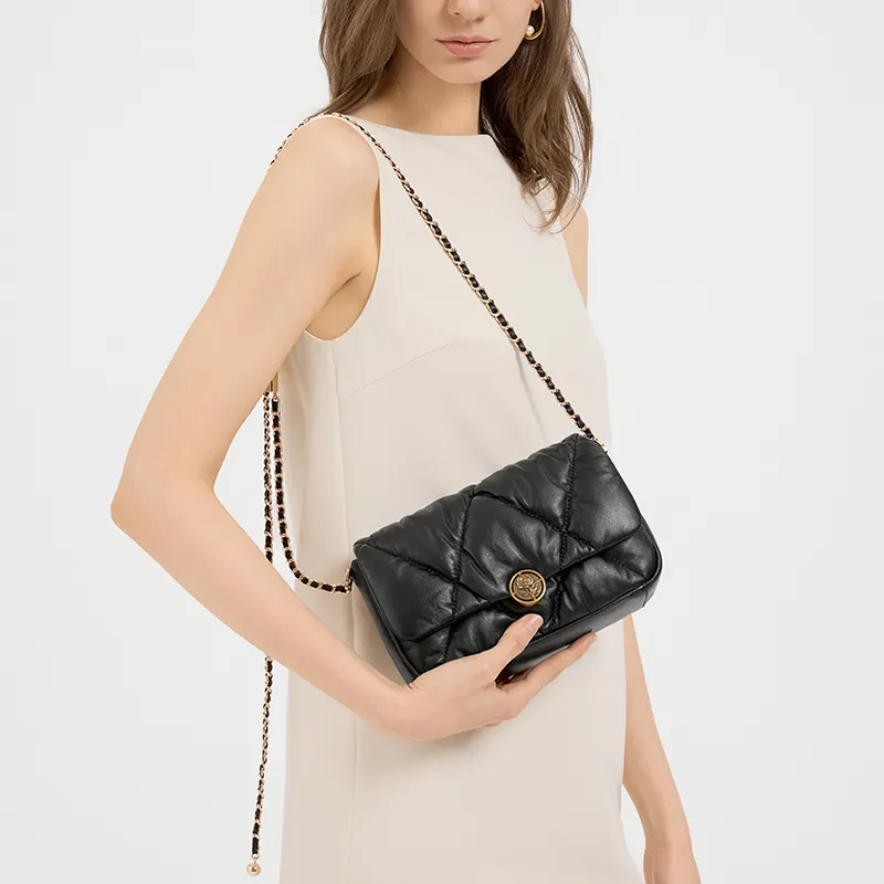 VANESSA HOGAN Top Grain Cow Leather Shoulder Bag, Crossbody Bag Regular Women's Multicolor-2