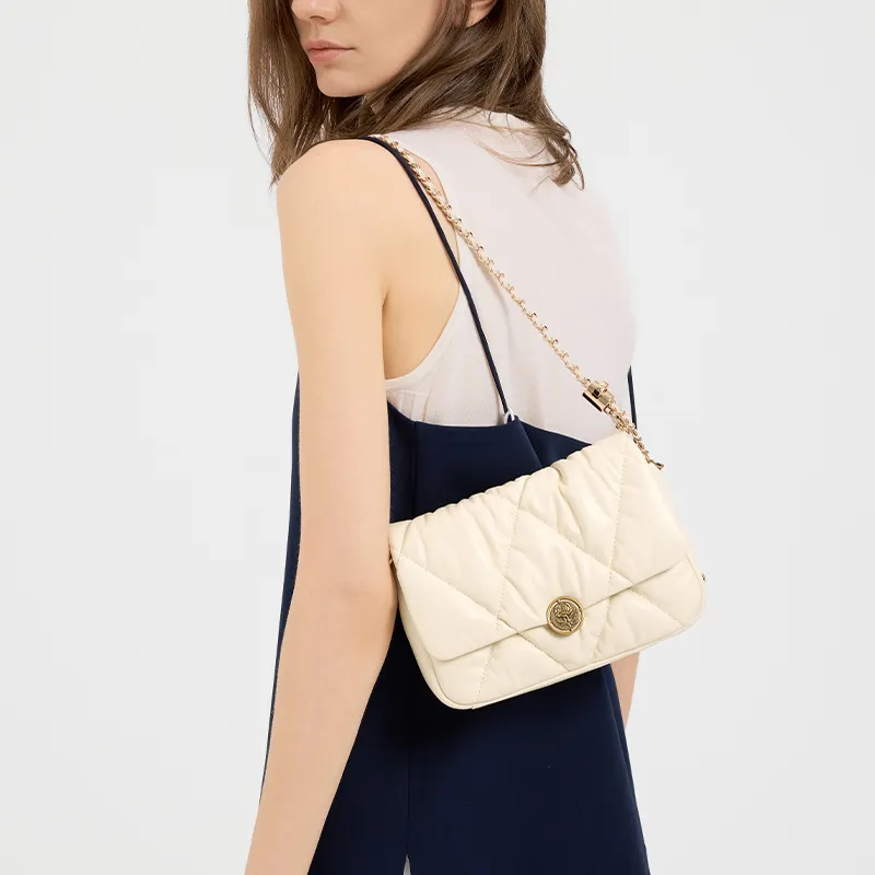 VANESSA HOGAN Top Grain Cow Leather Shoulder Bag, Crossbody Bag Regular Women's Multicolor-10