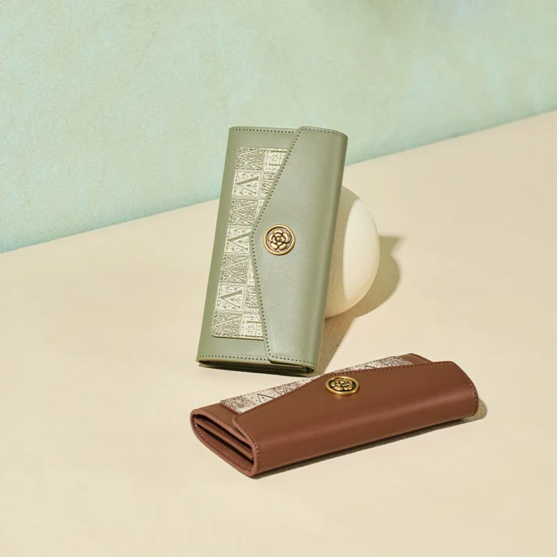 VANESSA HOGAN PVC Wallet Women's Green/Coffee-3