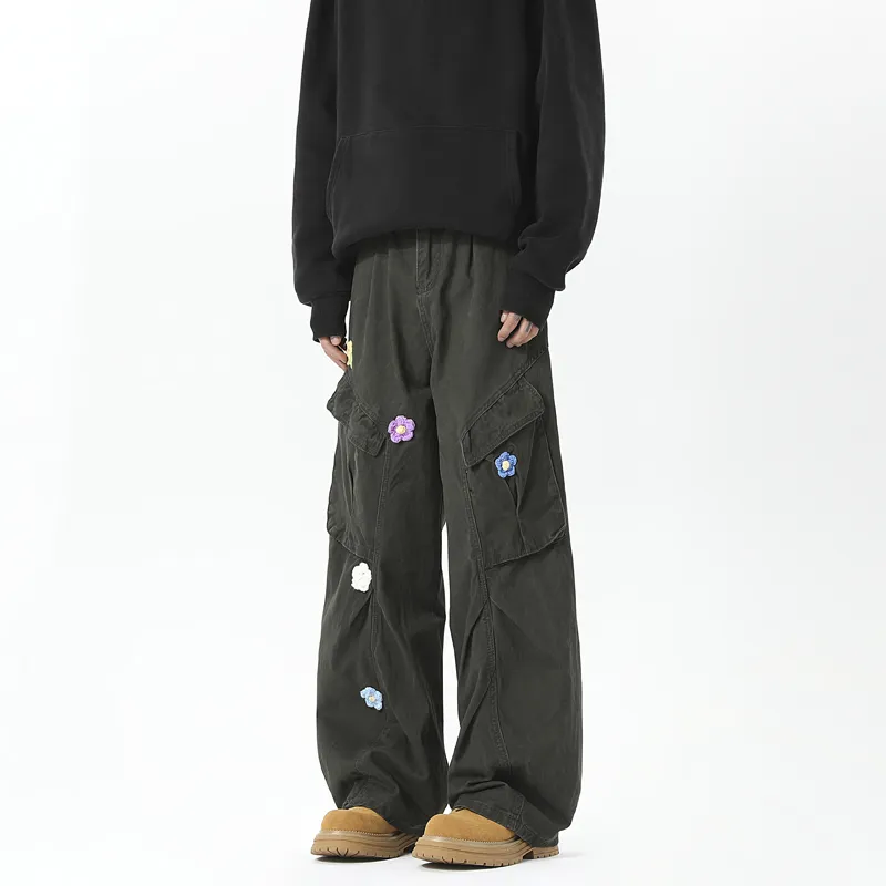 SUNSETMONENT Casual Pants Unisex Army Green-5
