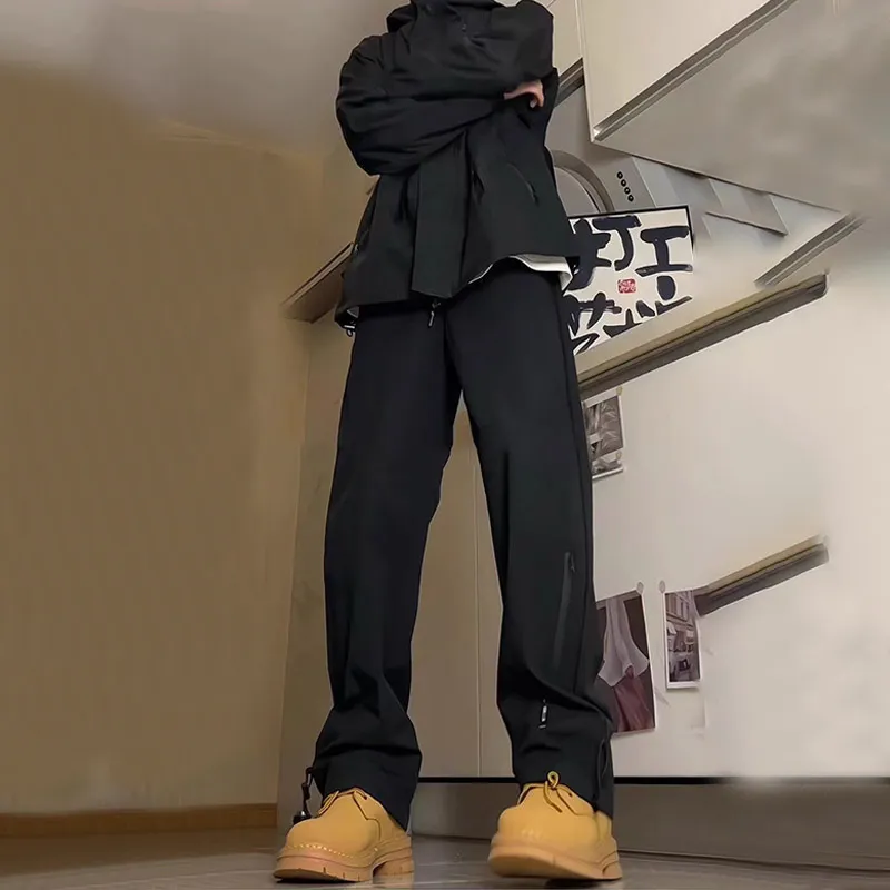 SUNSETMONENT Casual Pants Unisex Black-3