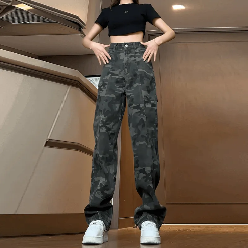 SUNSETMONENT Jeans Unisex Camouflage Black-3