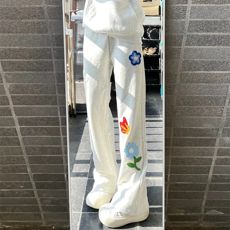 SUNSETMONENT Casual Pants Unisex White-3