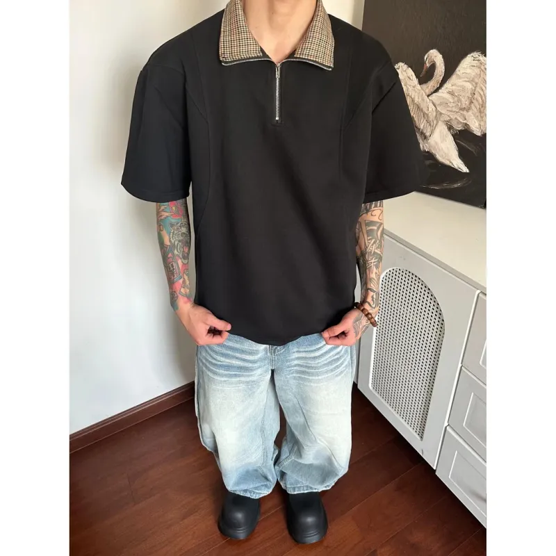 SUNSETMONENT Polo Shirts Unisex Black-4