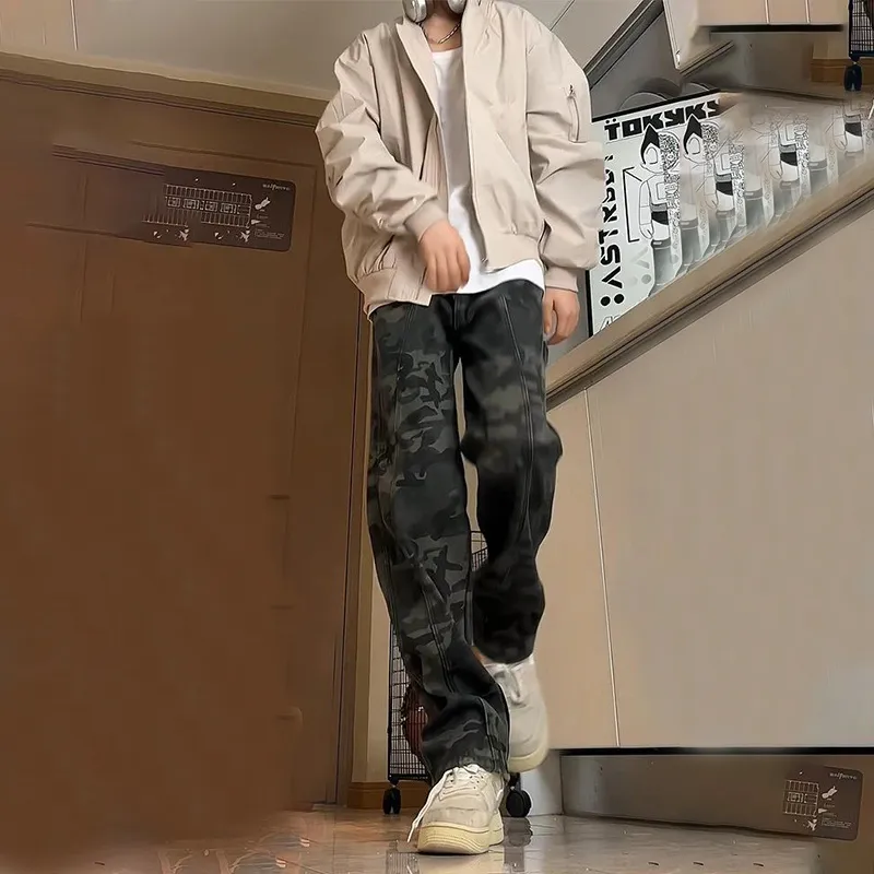 SUNSETMONENT Jeans Unisex Camouflage-6