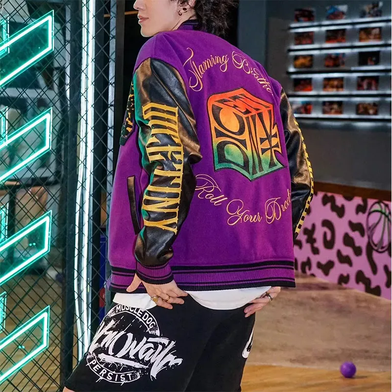 SUNSETMONENT Baseball Jacket Unisex Purple-4