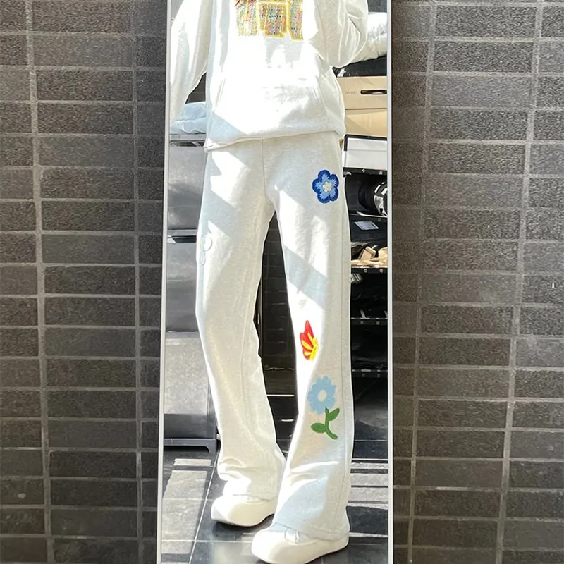 SUNSETMONENT Casual Pants Unisex White-4