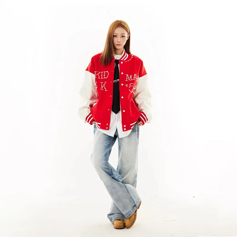 PAINT STAIN Baseball Jacket Unisex-4