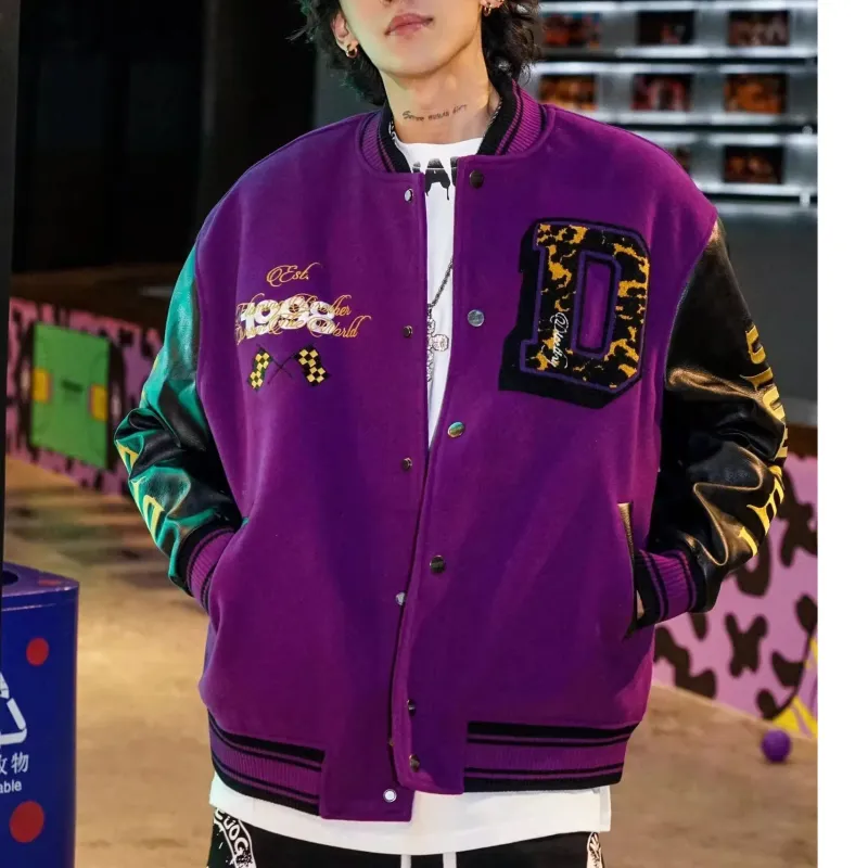 SUNSETMONENT Baseball Jacket Unisex Purple-2
