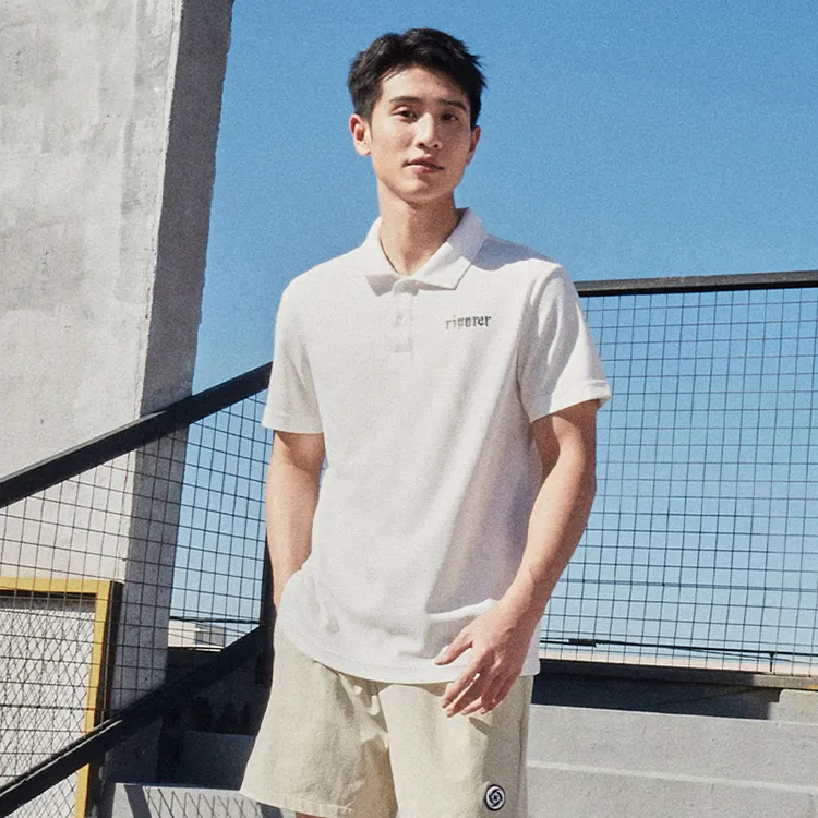 RIGORER Short Sleeved Vintage Polo Shirt Unisex-13