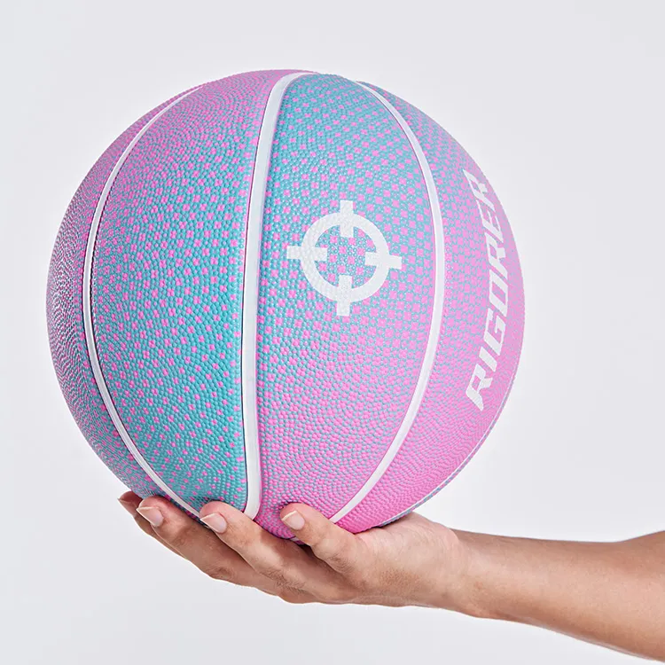RIGORER Gradient Color Series Rubber Basketball Rose Red Size 7 Ball Training Match Unisex-6