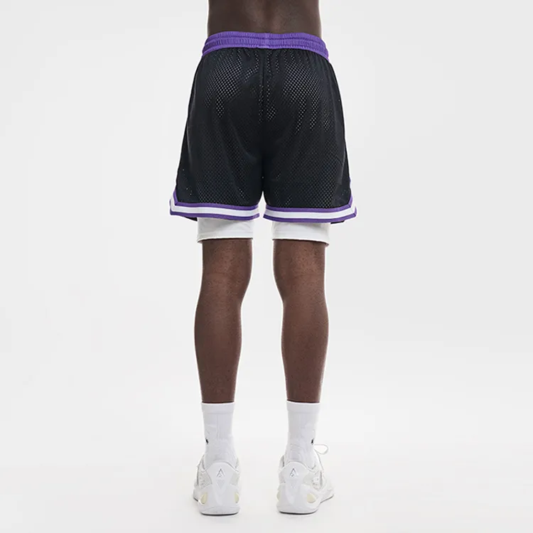 RIGORER Sports Knitted Fabric Mock Two Piece Compression Shorts Unisex-5
