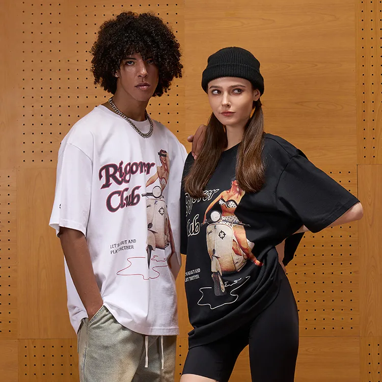 RIGORER Minimalist Style Couple Short Sleeved Couple T Shirt Unisex-9