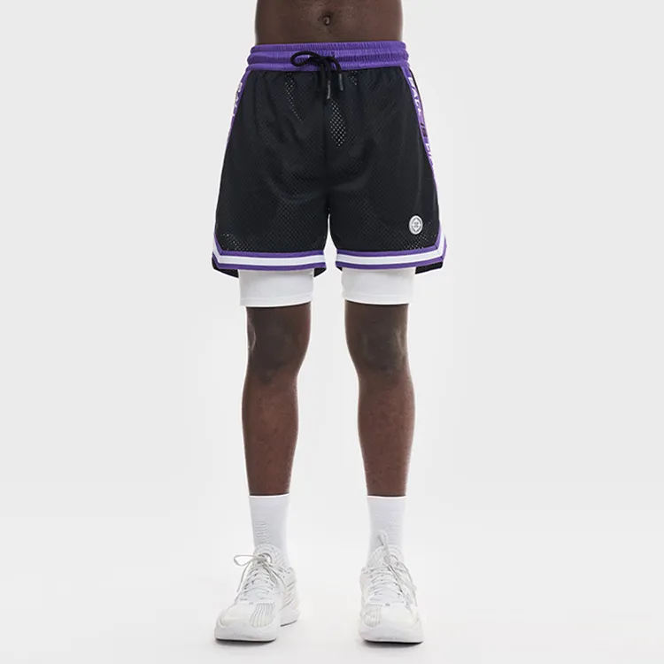 RIGORER Sports Knitted Fabric Mock Two Piece Compression Shorts Unisex-6