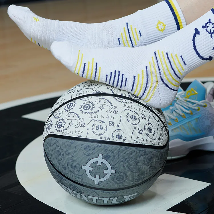 RIGORER Rubber Basketball Gray White Size 7 Training Unisex-5