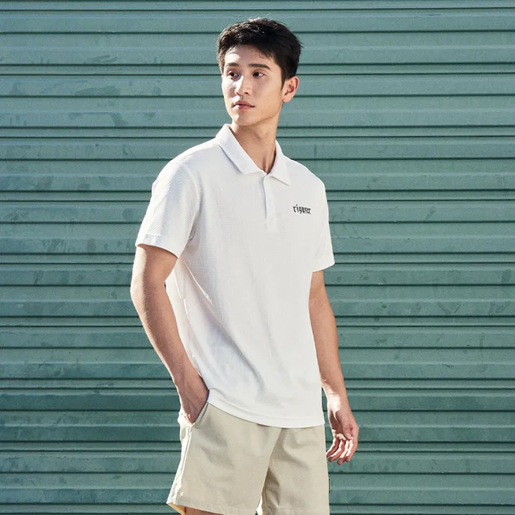 RIGORER Short Sleeved Vintage Polo Shirt Unisex-14