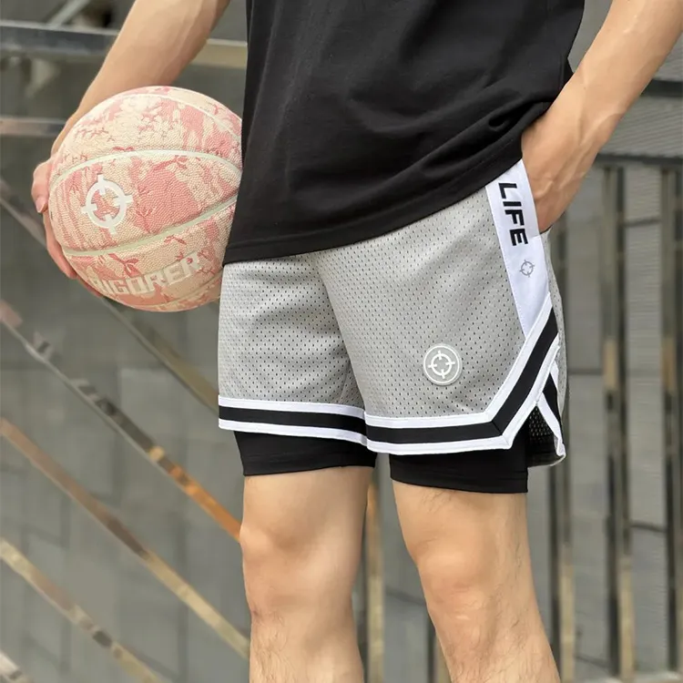 RIGORER Sports Knitted Fabric Mock Two Piece Compression Shorts Unisex-9