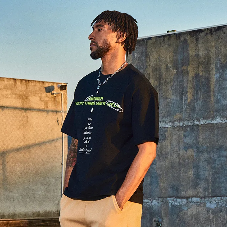 RIGORER Crew Neck Short Sleeved Loose Fit American Vintage T Shirt Unisex-4