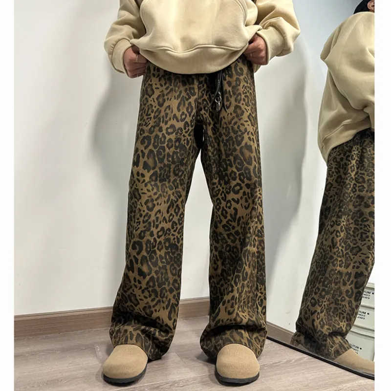 COMOWA Jeans Unisex Leopard Print-5