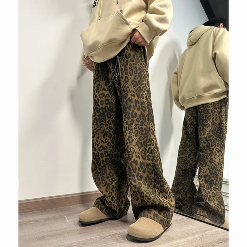 COMOWA Jeans Unisex Leopard Print-3