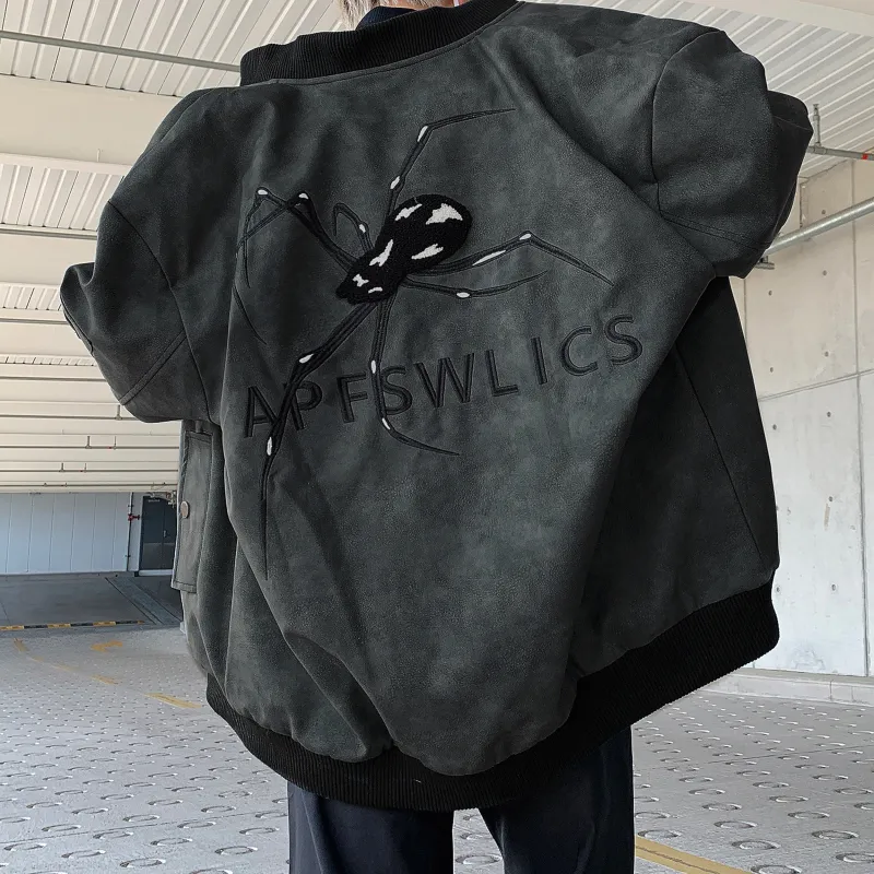 COMOWA Leather Jackets Unisex Black Gray Color-4