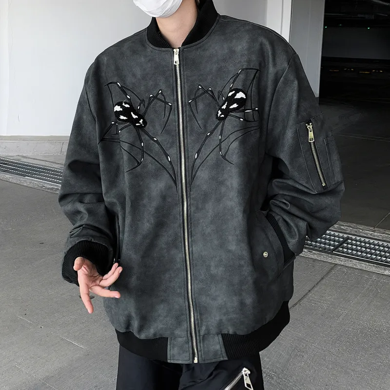 COMOWA Leather Jackets Unisex Black Gray Color-2