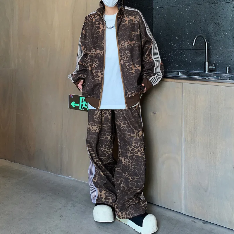 COMOWA Casual Sportswear Unisex Leopard Print-5