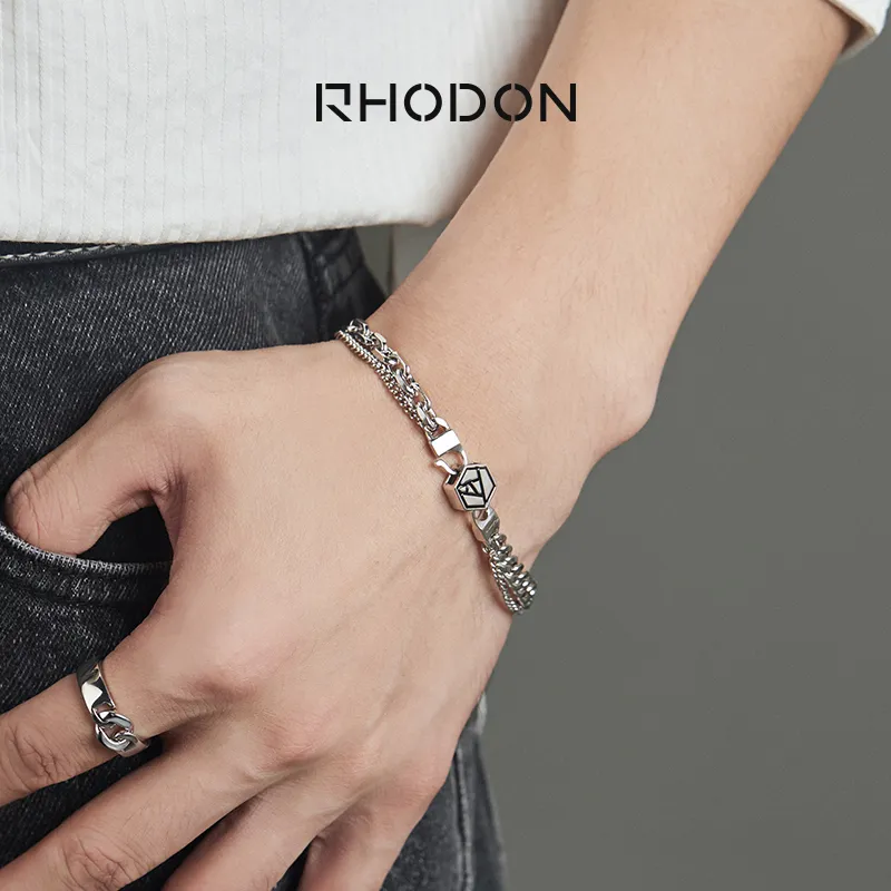 RHODON 925 Sterling Silver Bracelets Unisex-4