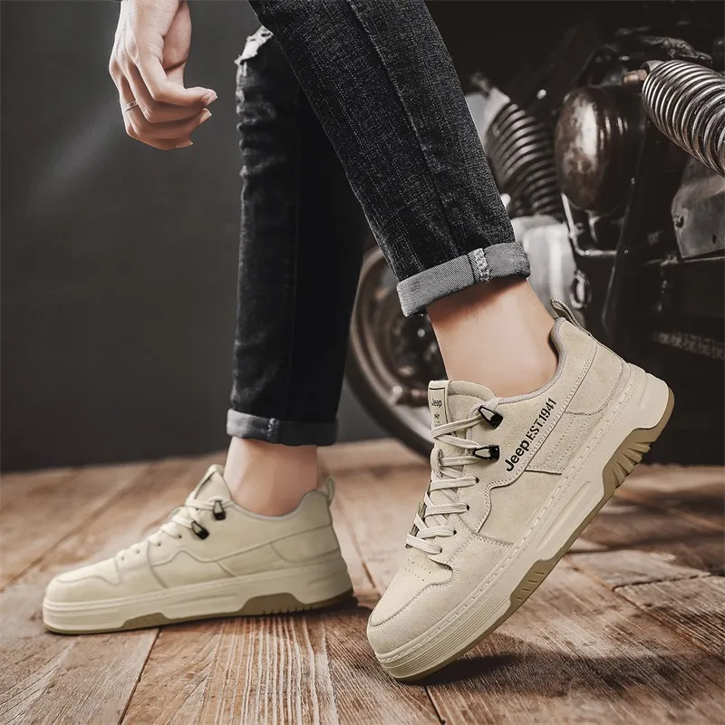 Jeep Cushioning Coverage Support Lightweight Slip Resistant Low Top Casual Shoes Men's Sand-6